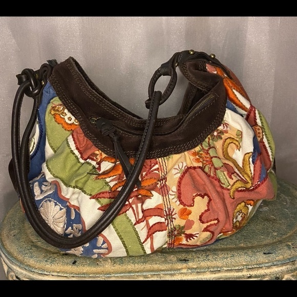 Lucky Brand Handbags - Lucky Brand Hobo Bags | Lucky Brand Multicolored Floral Hobo Boho Leather​​​​​​​